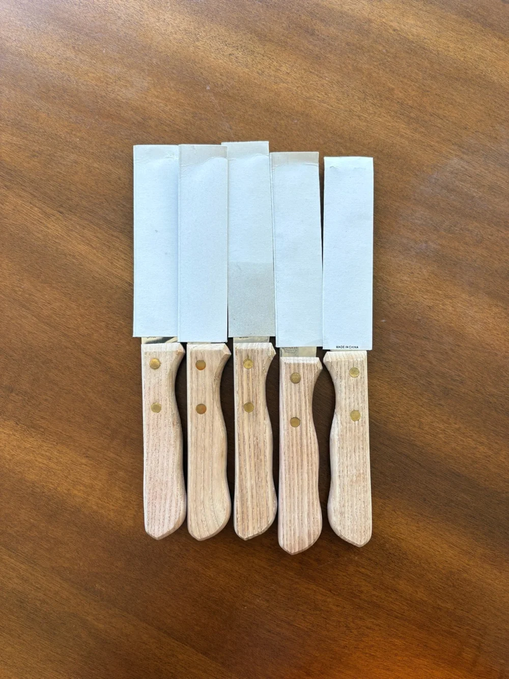 Classic Wooden-Handle Steak Knives Set of 5